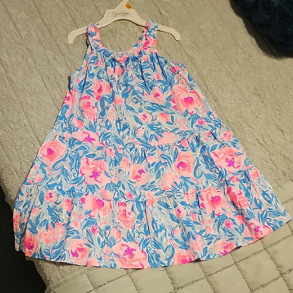 Lilly Pulitzer Pink and Blue Floral Sleeveless Sundress